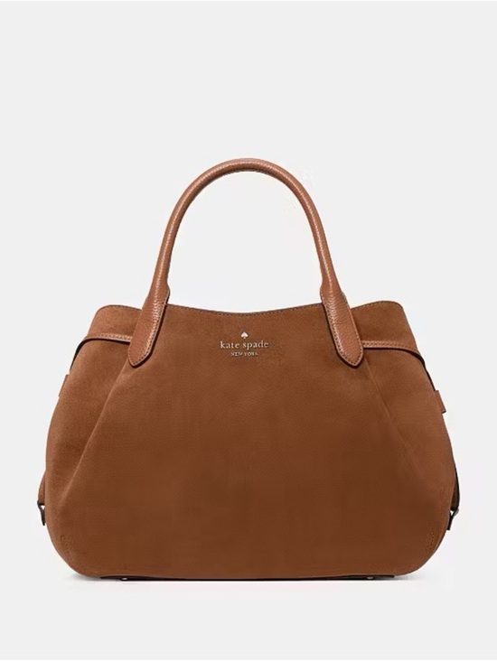 kate spade Handbags - Kate Spade Dumpling Large Suede Satchel Crossbody Bag Warm Gingerbread